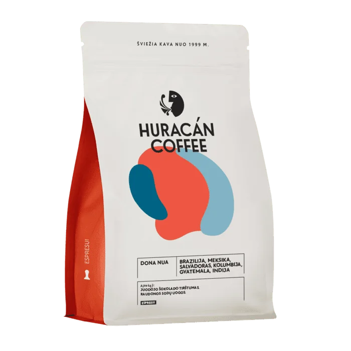 „HURACÁN COFFEE“ kava „DONA NUA“ baltoje pakuotėje