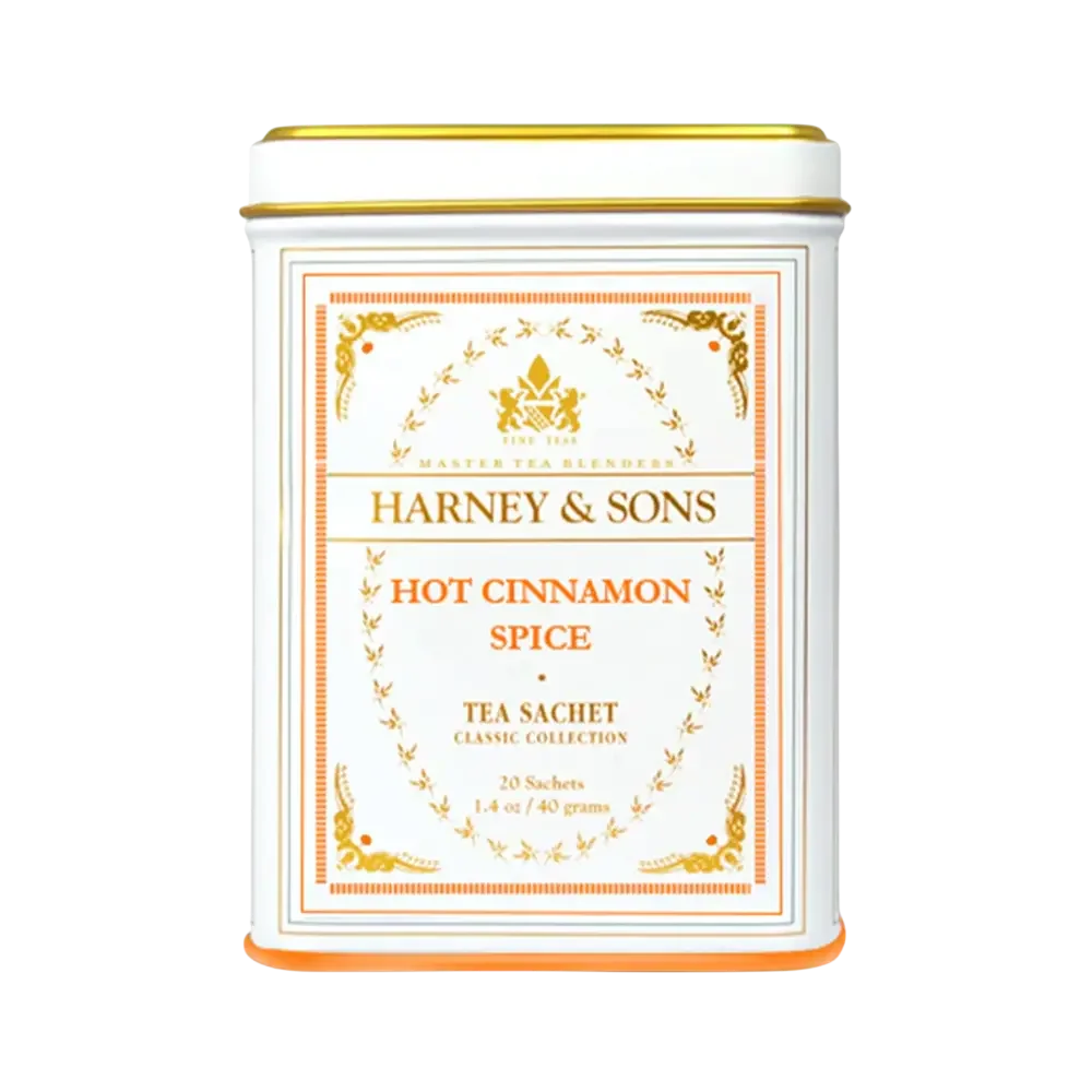 „Harney & Sons“ arbata „HOT CINNAMON SPICE“ metalinėje dėžutėje, 20 piramidžių