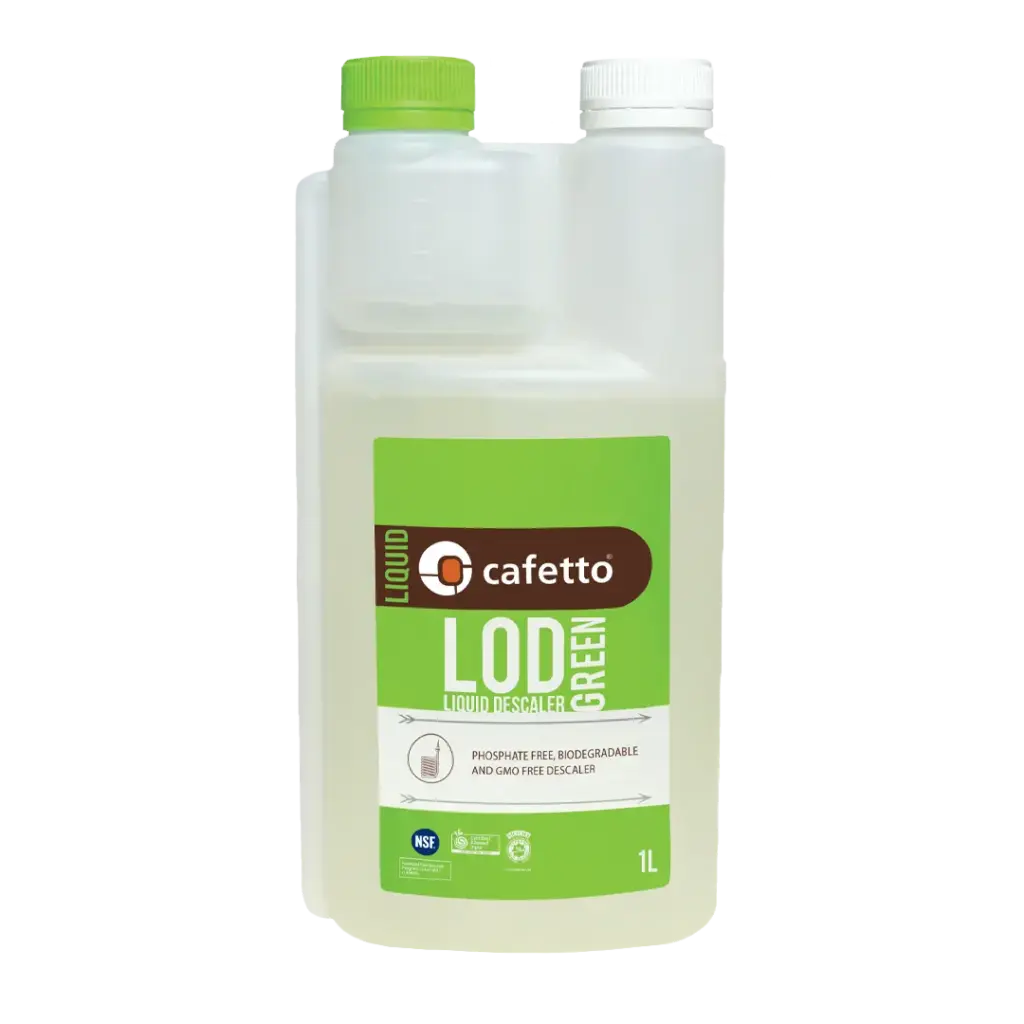 „Cafetto“ nukalkinimo skystis LOD GREEN 1L pakuotė