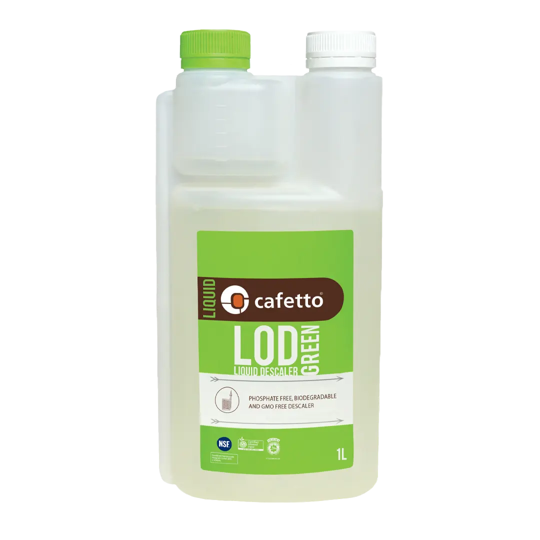 „Cafetto“ nukalkinimo skystis LOD GREEN 1L pakuotė