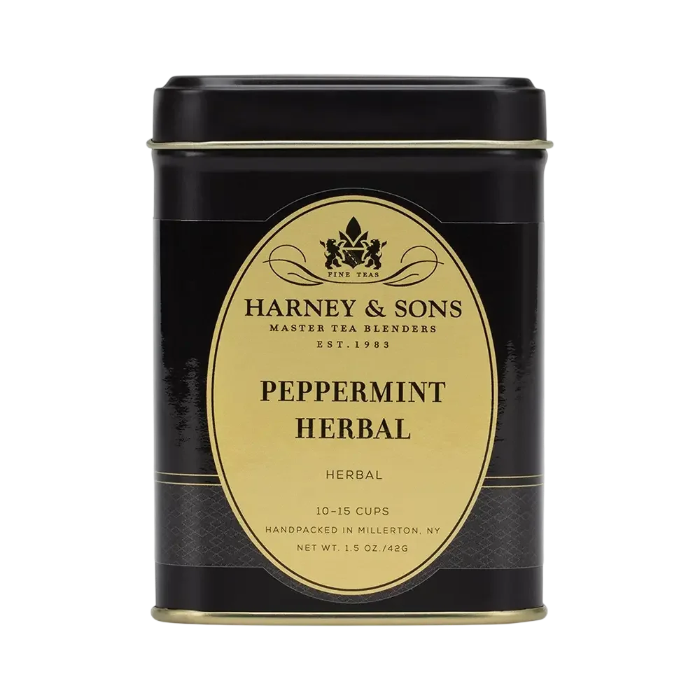 „Harney & Sons“ biri arbata „PEPPERMINT HERBAL“ juodoje metalinėje dėžutėje