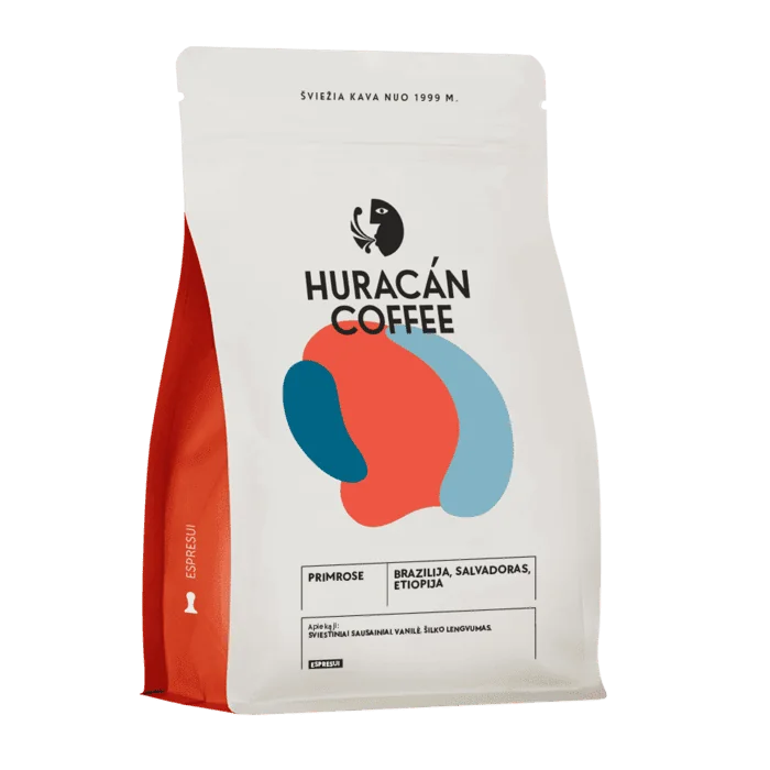 „HURACÁN COFFEE“ kava „PRIMROSE“ baltoje pakuotėje