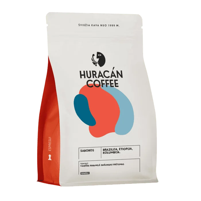„HURACÁN COFFEE“ kava „SABOROS“ baltoje pakuotėje